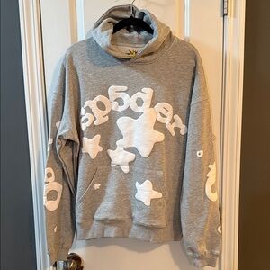 Gray Hoodie with White Star Graphics
